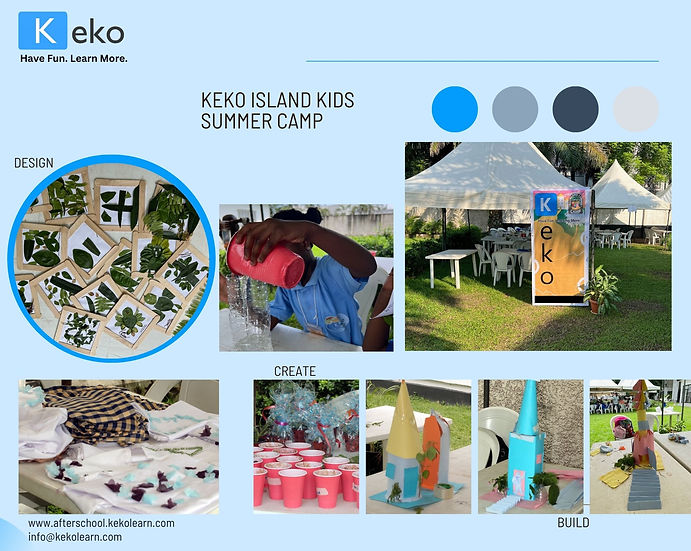 Children working together outdoors at a Keko summer camp